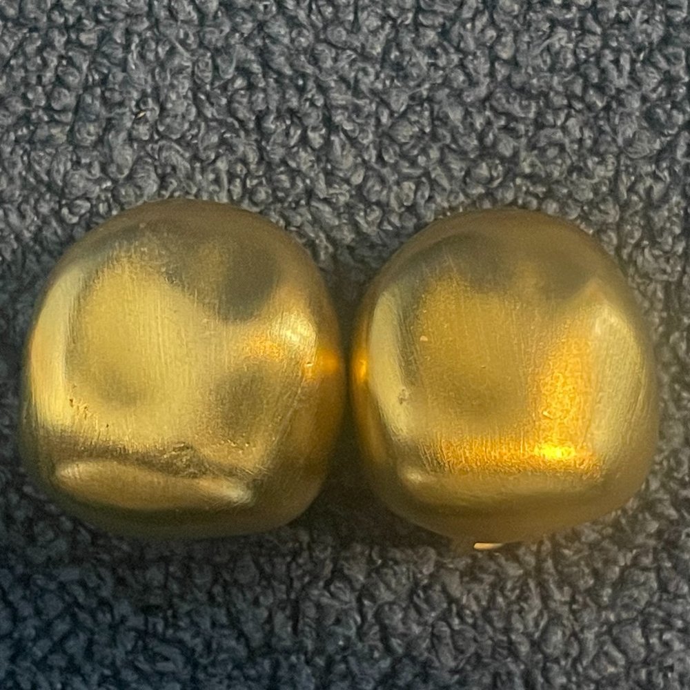 Brushed Gold Vintage Kenneth Jay Lane Clip Earrings